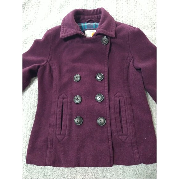Aeropostale Wool Coat Plum Color Y2k Large - Picture 1 of 8